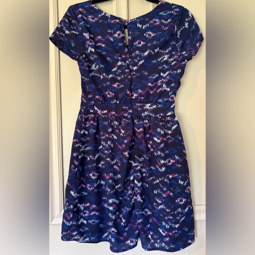 Lily Rose Navy and Pink Casual Dress